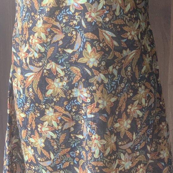 Noir Narcissus Floral Printed Cotton Long Maxi Gown Dress - Picture 8 of 9